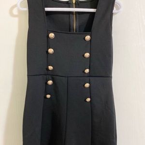 Black Nautical Sleeveless Romper Shorts